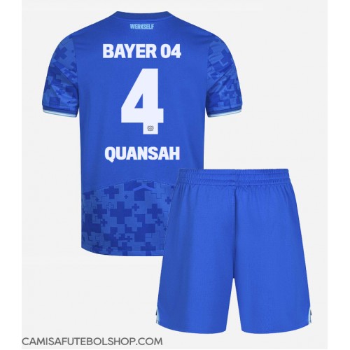 Camisa de time de futebol Bayer Leverkusen Jarell Quansah #4 Replicas 3º Equipamento Infantil 2025-26 Manga Curta (+ Calças curtas)
